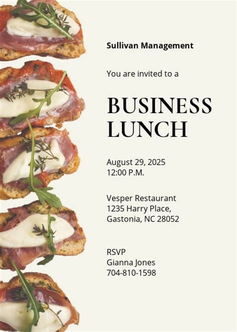 Free Lunch Invitation Template In Microsoft Word Doc