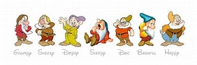 All 7 Dwarfs from Disney's Snow White animated movie | Seven dwarfs ...