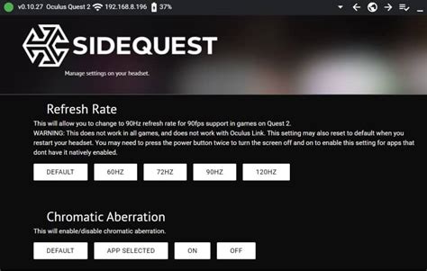 SideQuest Settings Tested And Explained Meta Quest Smart Glasses Hub