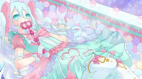 Hd Wallpaper Anime Girls Twintails Wand Pastel Lolita