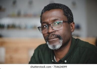 Happy African American Mature Man Front Stock Photo