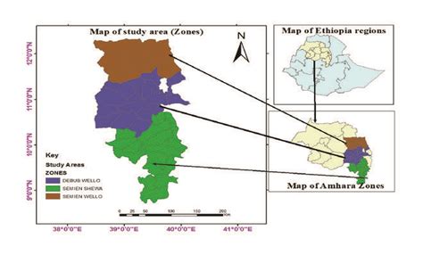 Map Of Ethiopia Amhara Regional State And The Study Zones Download
