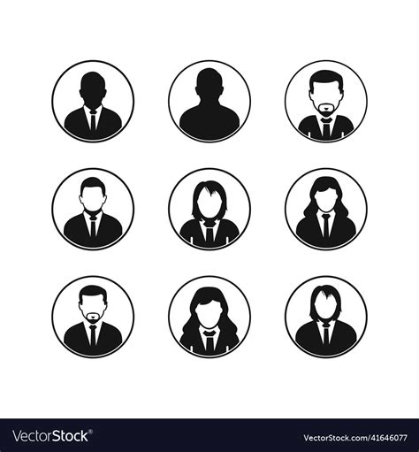 Businessman Icon Set Flat Style Eps Royalty Free Vector