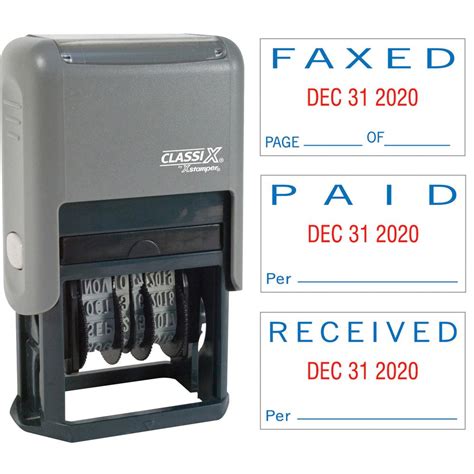 Xstamper Self Inking Paidfaxedreceived Dater Messagedate Stamp