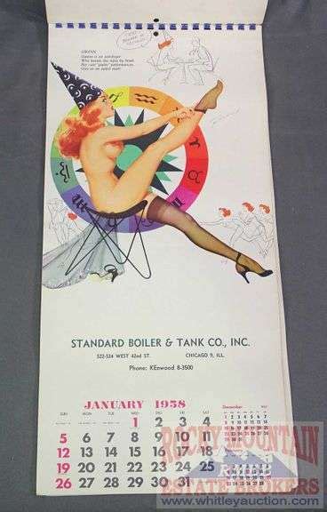 Vintage 1958 Bill Randall S Date Book 1952 Advertising Pin Up Girl