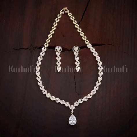 Designer Necklace Set From Kushals Fashion Jewellery South India Jewels