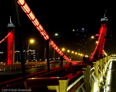 Red Lining It Crossing Lihu Daqiao Lihu Bridge At Night Flickr