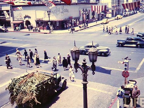 Corner Of Hollywood Boulevard And Vine Street Hollywood Circa 1940s