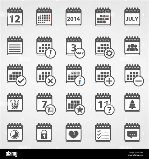 Set Of Calendar Icons Stock Photo Alamy