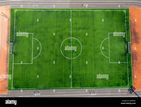 Soccer Field And Football Aerial View Stock Photo Alamy