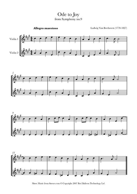 Ode to joy for string quartet. Beethoven - Ode to Joy sheet music for Violin Duet - 8notes.com (With images) | Sheet music ...