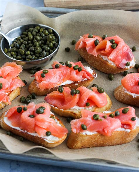 Smoked Salmon And Cream Cheese Crostini The Buttered Gnocchi