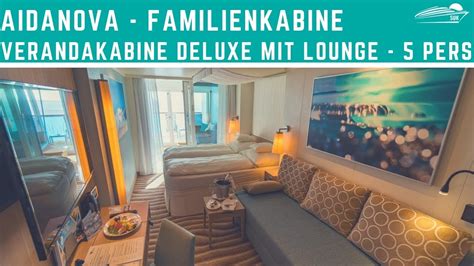 Hier seht ihr eine der familienkabinen auf aidanova. AIDAnova: Verandakabine Deluxe mit Lounge - 5 Personen ...