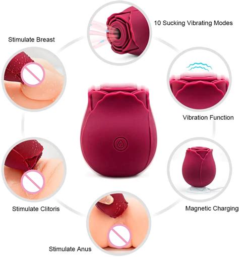 Rose Shape Vagina Sucking Vibrator Intimate Nipple Sucker Oral Licking