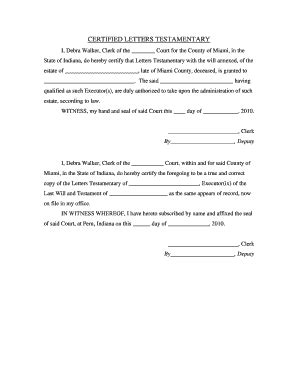 Letters testamentary is an official court document that bestows the authority to act on behalf of the decedent's estate. Letter Of Execuroship Requirements : letters of ...