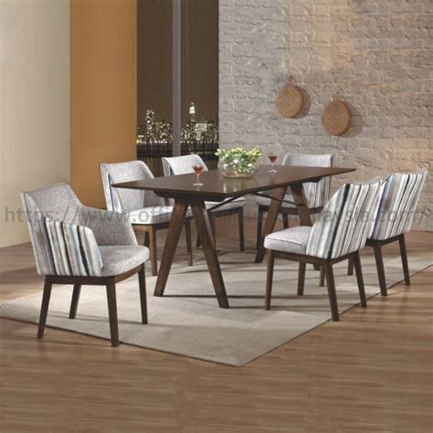 6 Ft 6 Seater Solid Wood Rectangular Dining Table Set Meja Makan Set