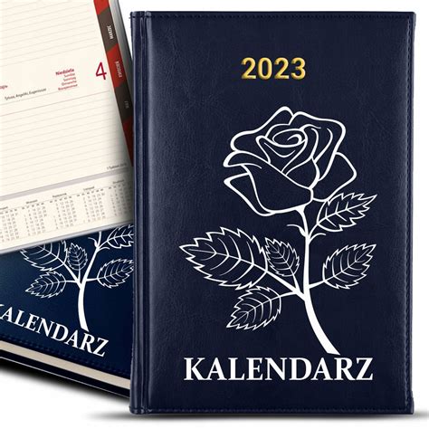 Kalendarz Planer GRANAT A5 2023 RÓŻA ROSE Wzory ERLI pl