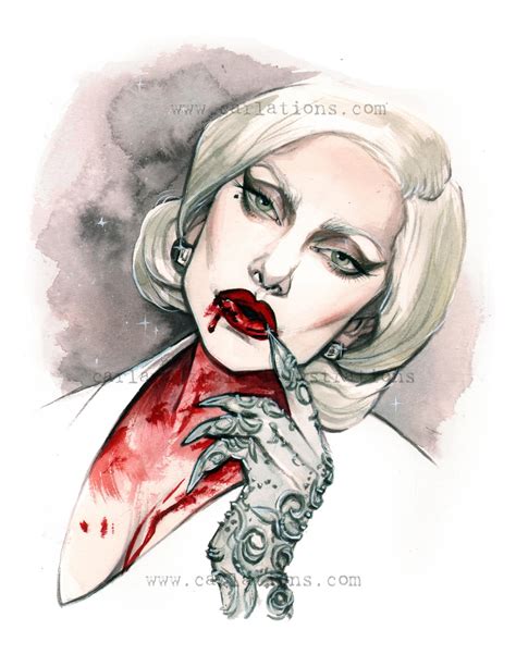 Lady Gaga American Horror Story Vampire Countess Watercolor Etsy