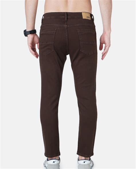 Buy Mens Brown Slim Fit Jeans For Men Brown Online At Bewakoof