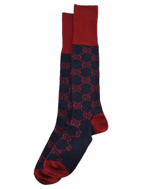 Gucci Interlocking G Socks In Red Blue Modesens Red And Blue Socks