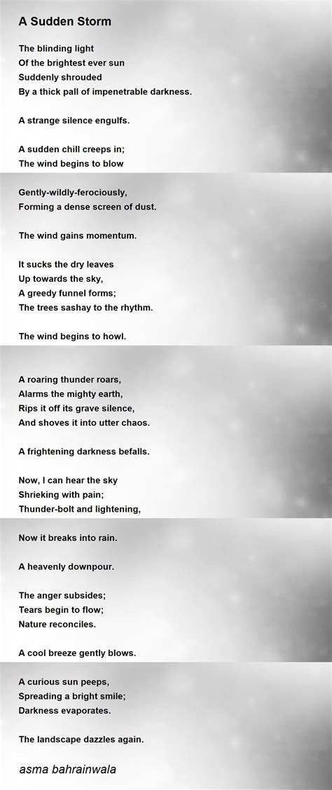 A Sudden Storm A Sudden Storm Poem By Asma Bahrainwala