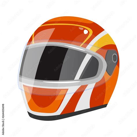 Racing Helmet Icon Isolated On White Background Red Sport Safety