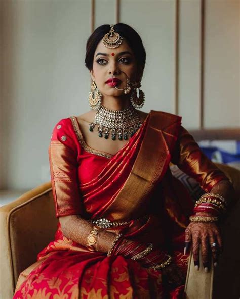 20 Inspiration Maroon South Indian Bridal Sarees Boudoir Paris