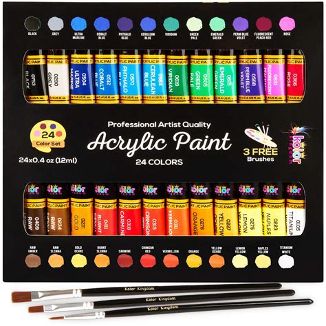 Buy Acrylic Paint Set 24 Colors 041 Oz 12 Ml Paint Kit For Artists