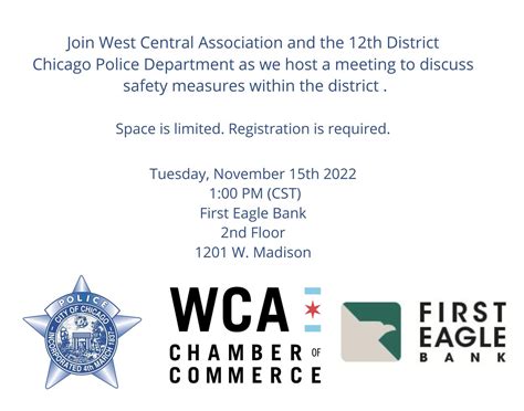 Wca Chicago Police Department 12th District Meeting Re Safety Within