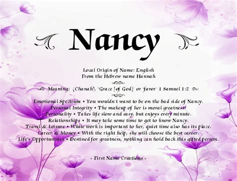 Maiden name definition, a woman's surname before her marriage. First Name Creations: Search results for Nancy | Names ...