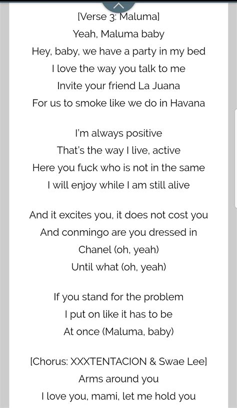 Stop lying to yourself (ah) the picture you uploaded with him saying he was your heaven baby, i know you so well, i know it was to make me jealous i won't tell who, but someone saw you crying for me saw. Translation of Maluma lyrics for anyone that needs them ...
