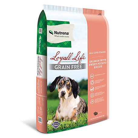 The loyall life grain free product line includes the 3 dry dog foods listed below. Nutrena Loyall Life Grain Free Salmon and Sweet Potato Dog ...