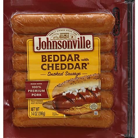 Johnsonville Sausage Smoked Beddar With Cheddar 14 Oz Brats