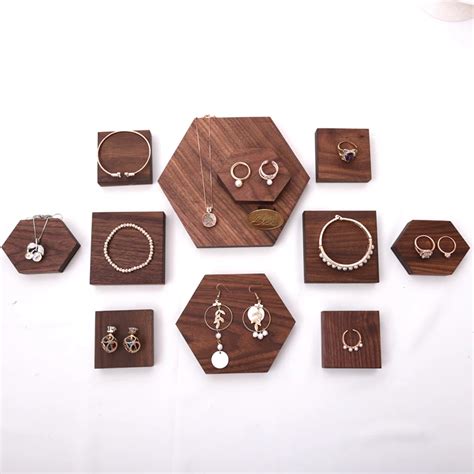 Solid Wood Jewelry Display Blocks Jewelry Display Stand Earrings