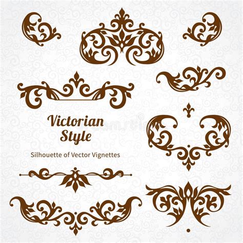 Vector Set Of Vintage Ornaments In Victorian Style Stock Vector