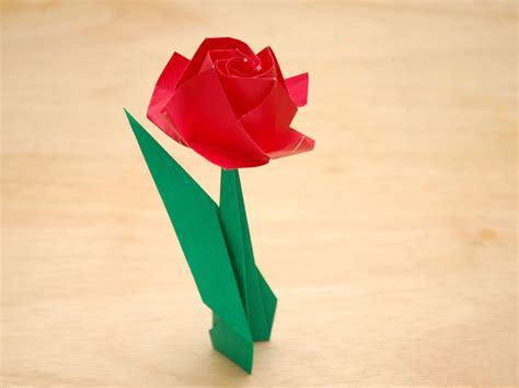 How To Fold A Paper Rose With Pictures Wikihow Origami Rose
