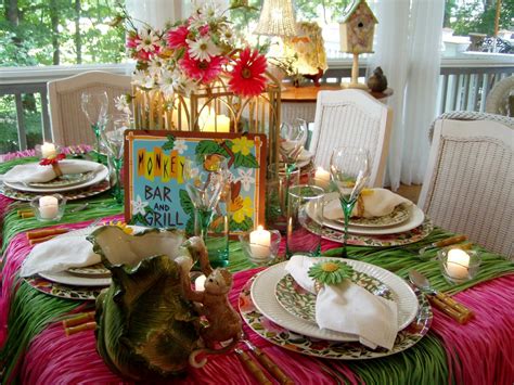 Hawaiian Or Tropical Table Setting Tablescape