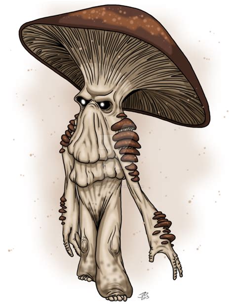 Fungoid Man Mushroom Drawing Fantasy Creatures Art Mushroom Art