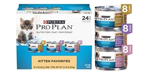 Purina pro plan focus kitten favorites wet kitten food variety pack + hartz kitten milk replacer powdered formula. Purina Pro Plan Kitten Canned Wet Cat Food 24-Count