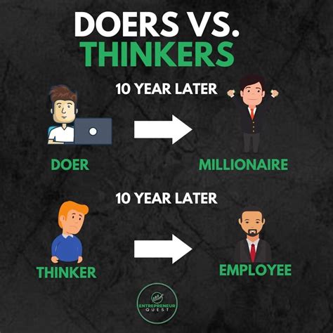 Doers Vs Thinker Business Inspiration Quotes Positive Business