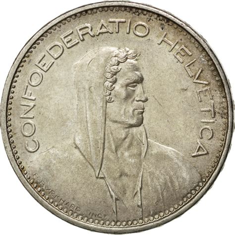 L'ancienne confédération est le résultat d'une alliance souple de trois vallées dans la suisse centrale: #75570 Suisse, Confédération Helvétique, 5 Francs 1965 B ...