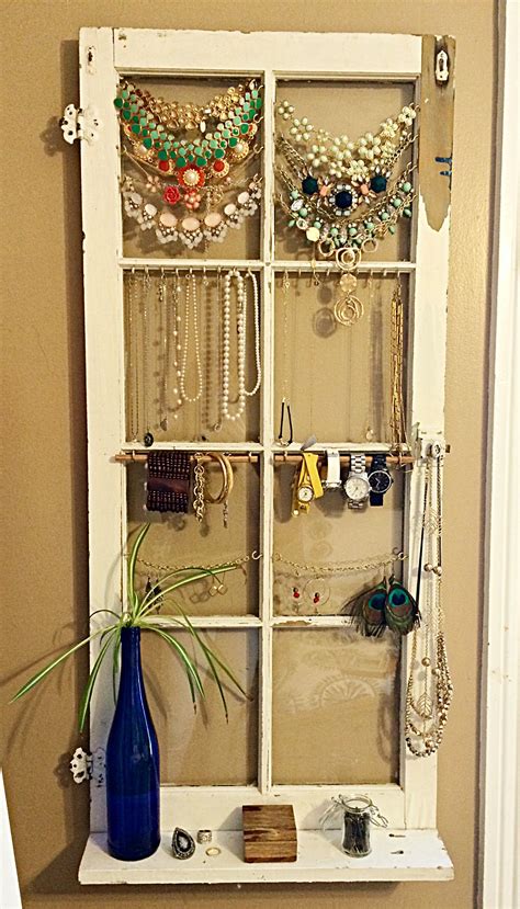 Beautiful Jewelry Storage Made From Vintage Window 25 And Some Hooks
