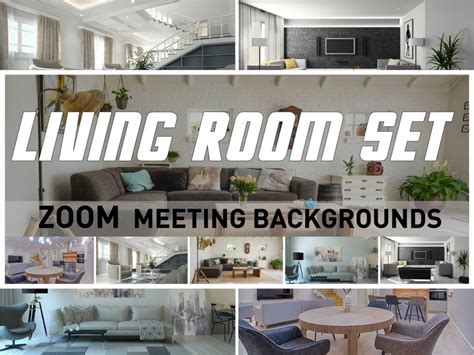 Zoom Background Livingroom Set5 Hires Living Room Virtual Etsy