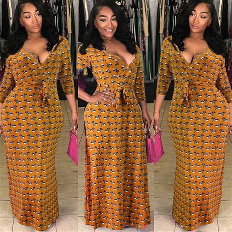2018 Elegent Style Printing African Women Plus Size Dress S Xxl In Africa Clothing From Novelty