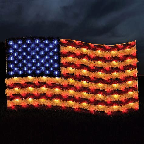 Large Lighted American Flag —