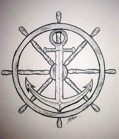 Both the compass and the anchor are naval symbols, so it makes perfect sense to combine them in a single tattoo design. Wheel and Anchor by SynisterArtDesign on DeviantArt in ...
