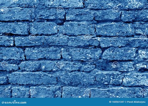 Old Grungy Brick Wall Texture In Navy Blue Tone Stock Image Image Of