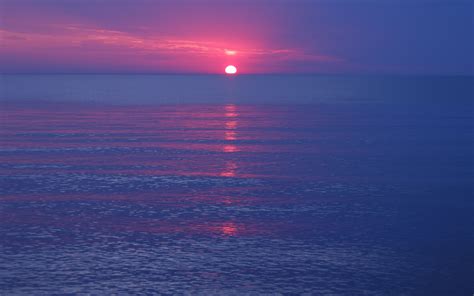 Download Wallpaper 3840x2400 Sea Horizon Sunset Ripples Sky 4k