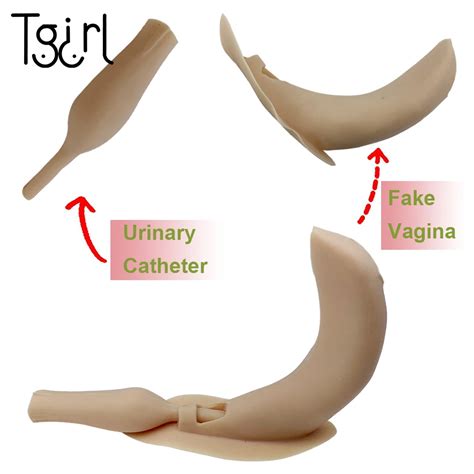 Replaceable Parts Urinary Tube Or Fake Vagina Tube Of Crossdresser Silicone Pants Breast