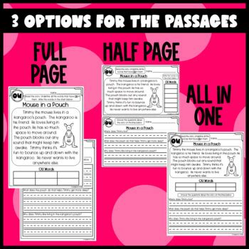 Ou And Ow Passages By Designed By Danielle Teachers Pay Teachers